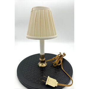 Vintage Brass Candle Electric Light With Shade Lamp
